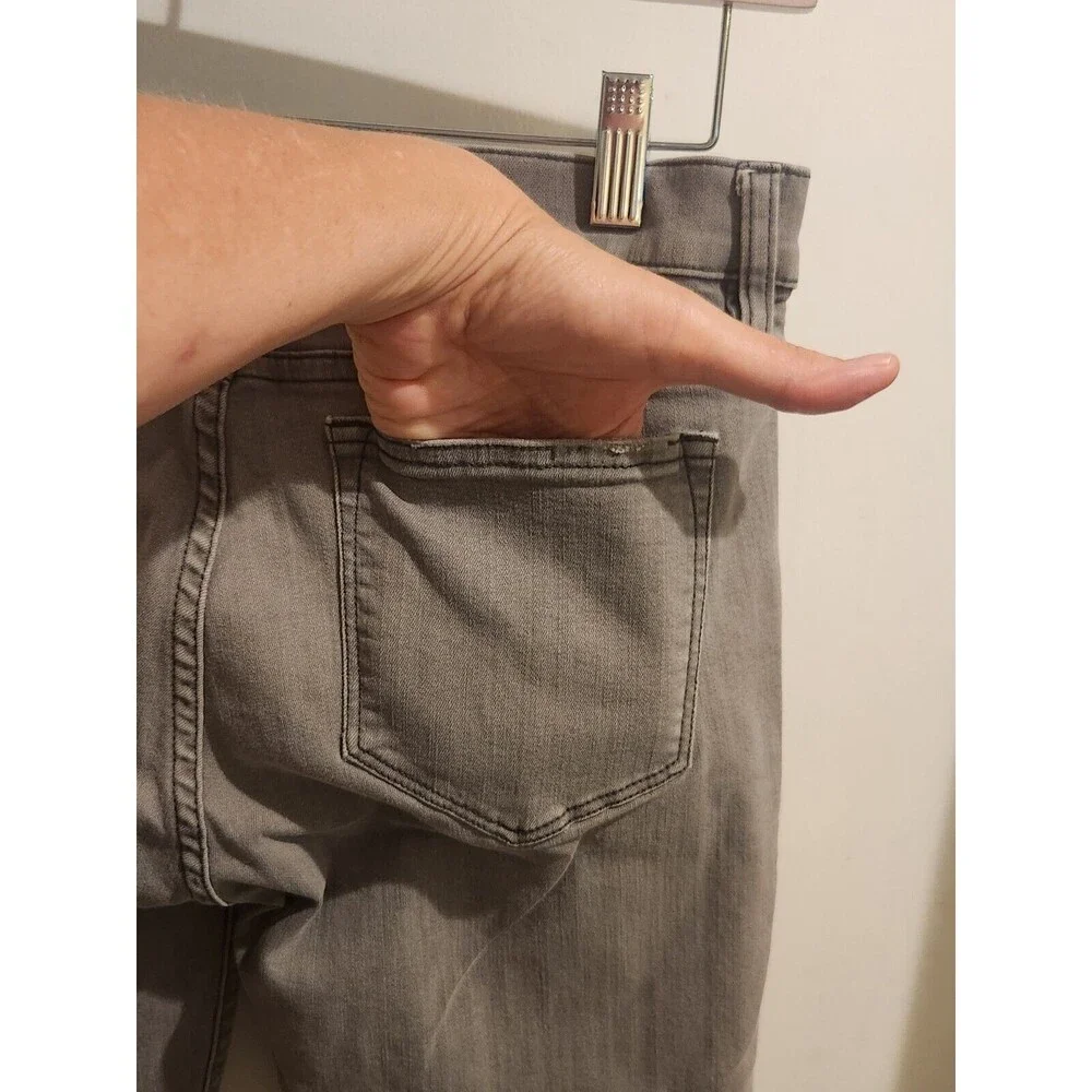 J.Crew Jeans Womens 28  Toothpick Gray Tapered Stretch Mid‎ Rise Distressed Hem